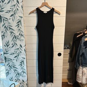 Sugarlips Black Ribbed Sheath Midi Dress XS